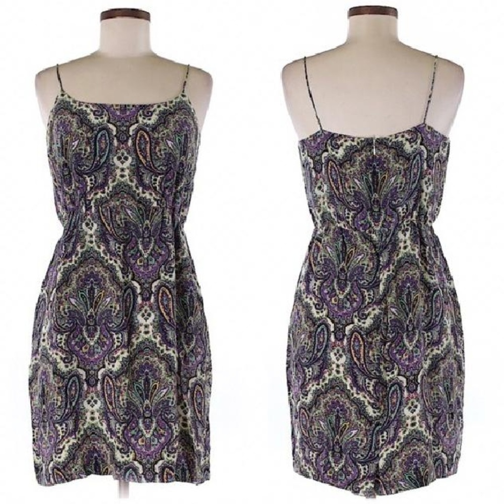 J Crew Paisley Blouson Flowy Dress Sz 2 Silk